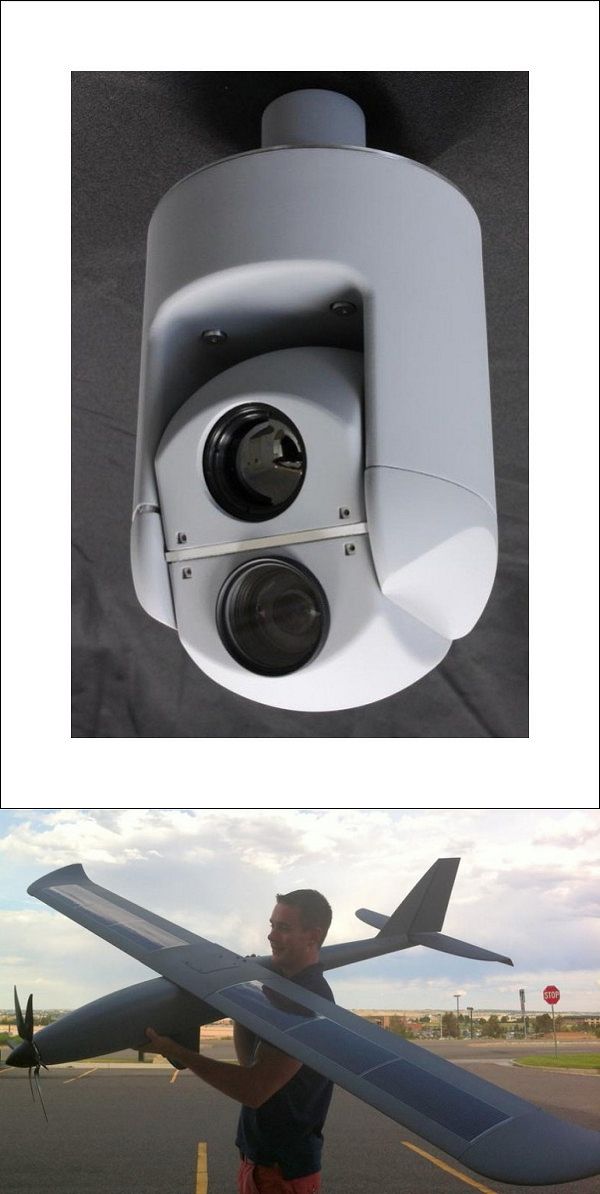 Две камеры системы Falcon Vision расположены в поворачиваемой на 360˚ установке, обеспечивающей панорамный обзор. Пуск производится с рук.