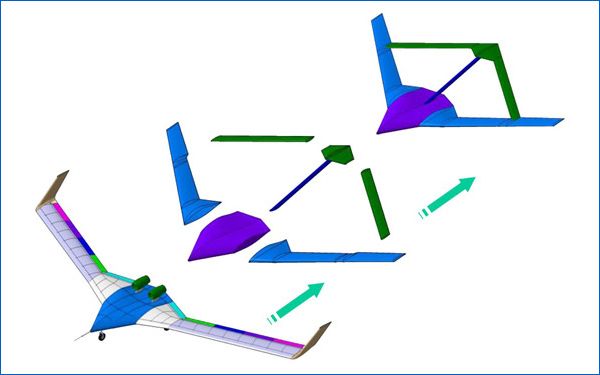 Летательный аппарат сделан модульным: в случае аварий в нём можно поменять как крылья, так и фюзеляж. (Изображение Lockheed Martin.)