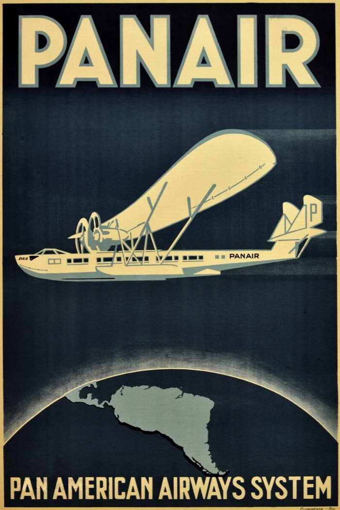 Авиационные плакаты США 20-х - 30-х годов | Авиакомпания Pan American Airways (1935 год)